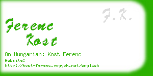 ferenc kost business card